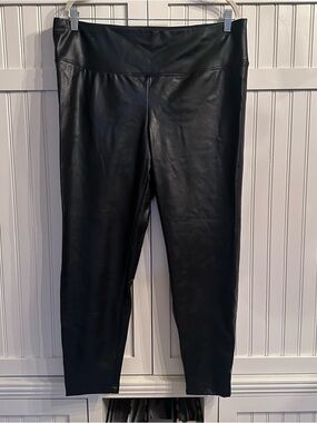 NWT Catherines Black Faux Leather Leggings 1X